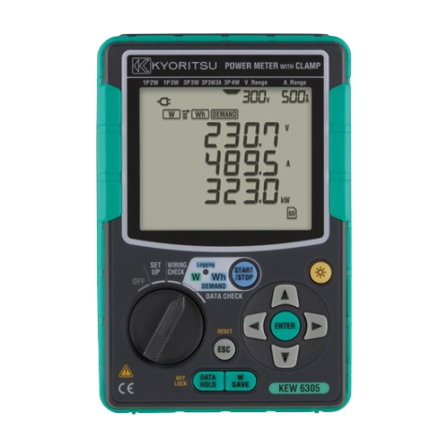 Kyoritsu KEW-6305 Power Quality Analyzer for 3-phase power measurement and logging